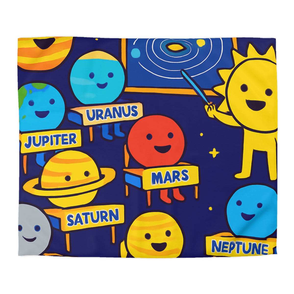 Planet School In The Sky custom duvets