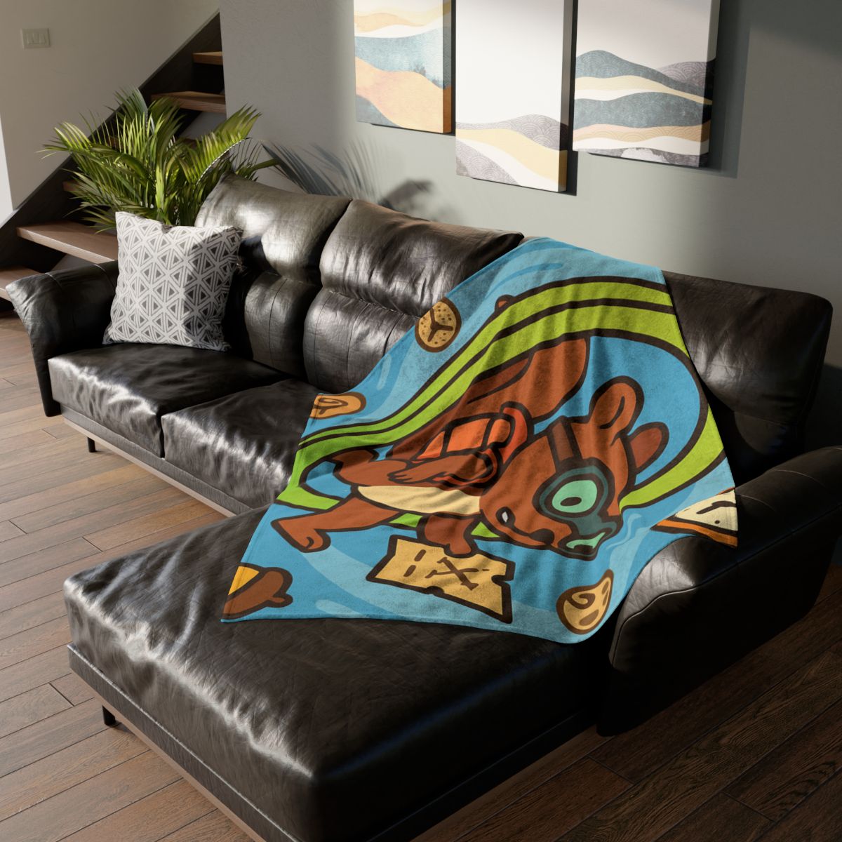 Time-Traveling Squirrel Explorer decorative home blankets