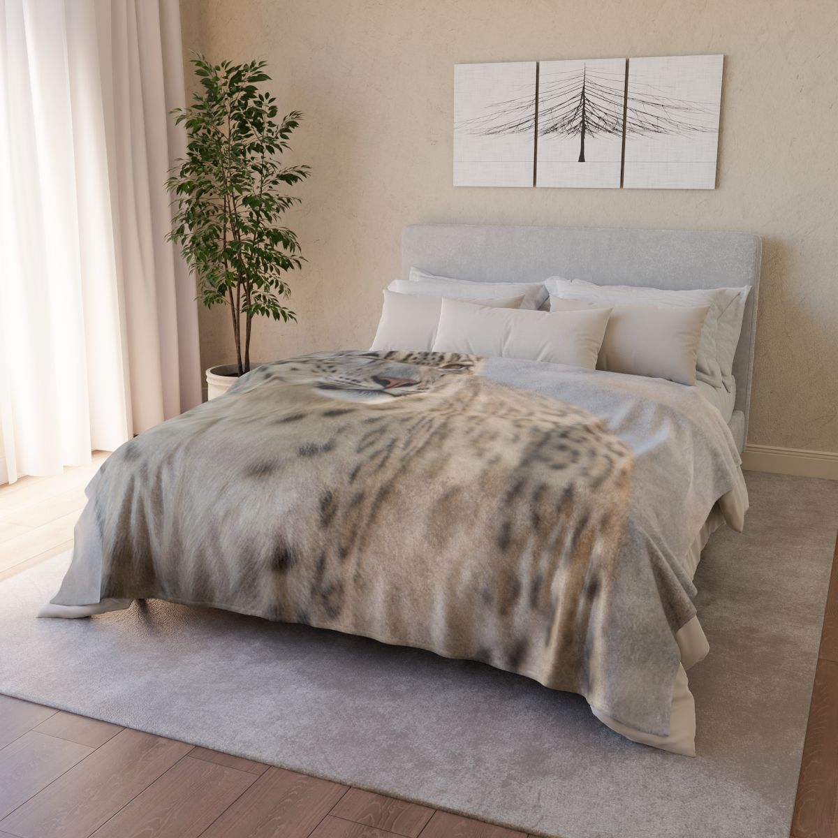 Summit Ghost Snow Leopard decorative home blankets