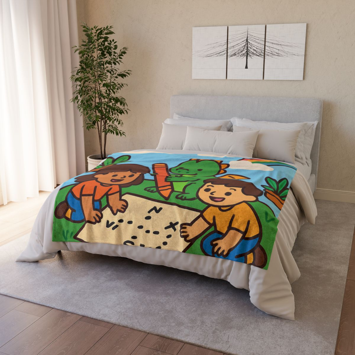 Sky Garden Map Makers With A Baby Dragon trendy patterned blankets