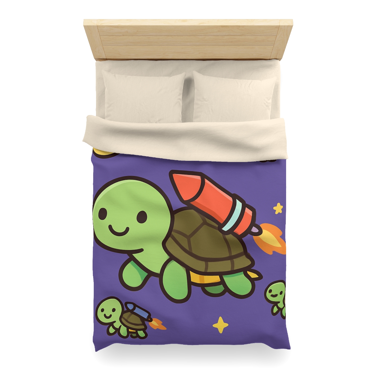 Rocket Powered Turtle Parade designer printed duvets