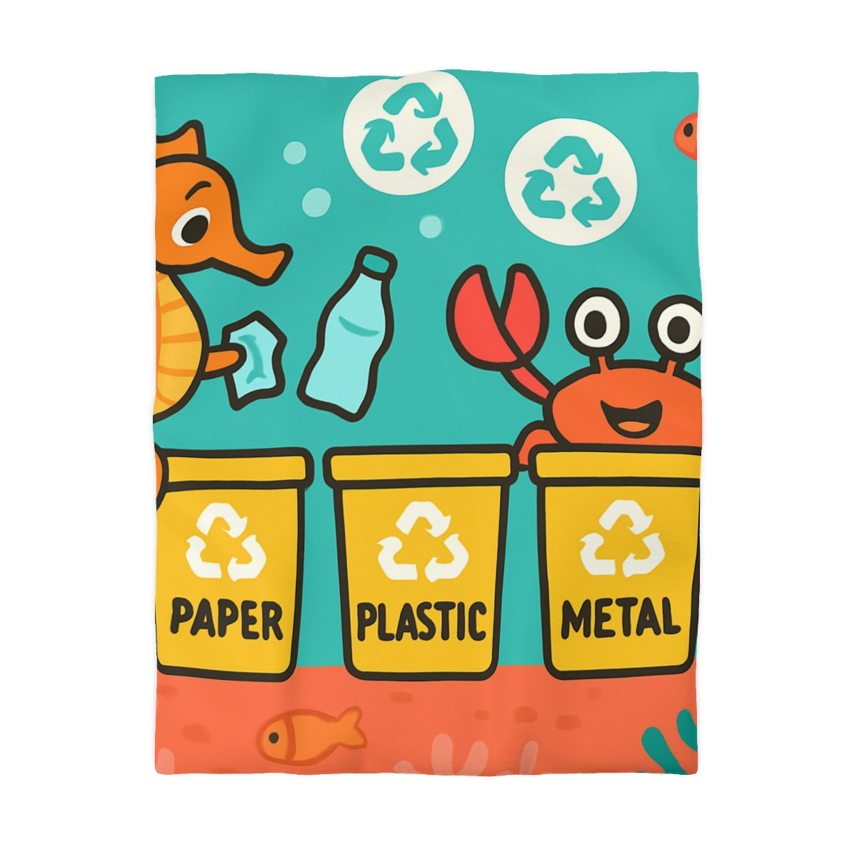Coral City Recycling Seahorse Patrol custom duvets