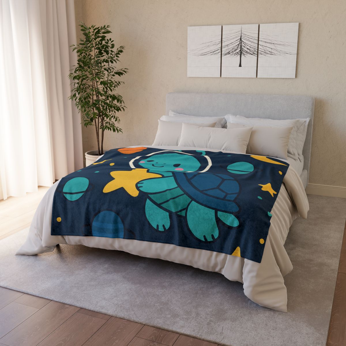Starlight Space Turtle soft fleece blankets