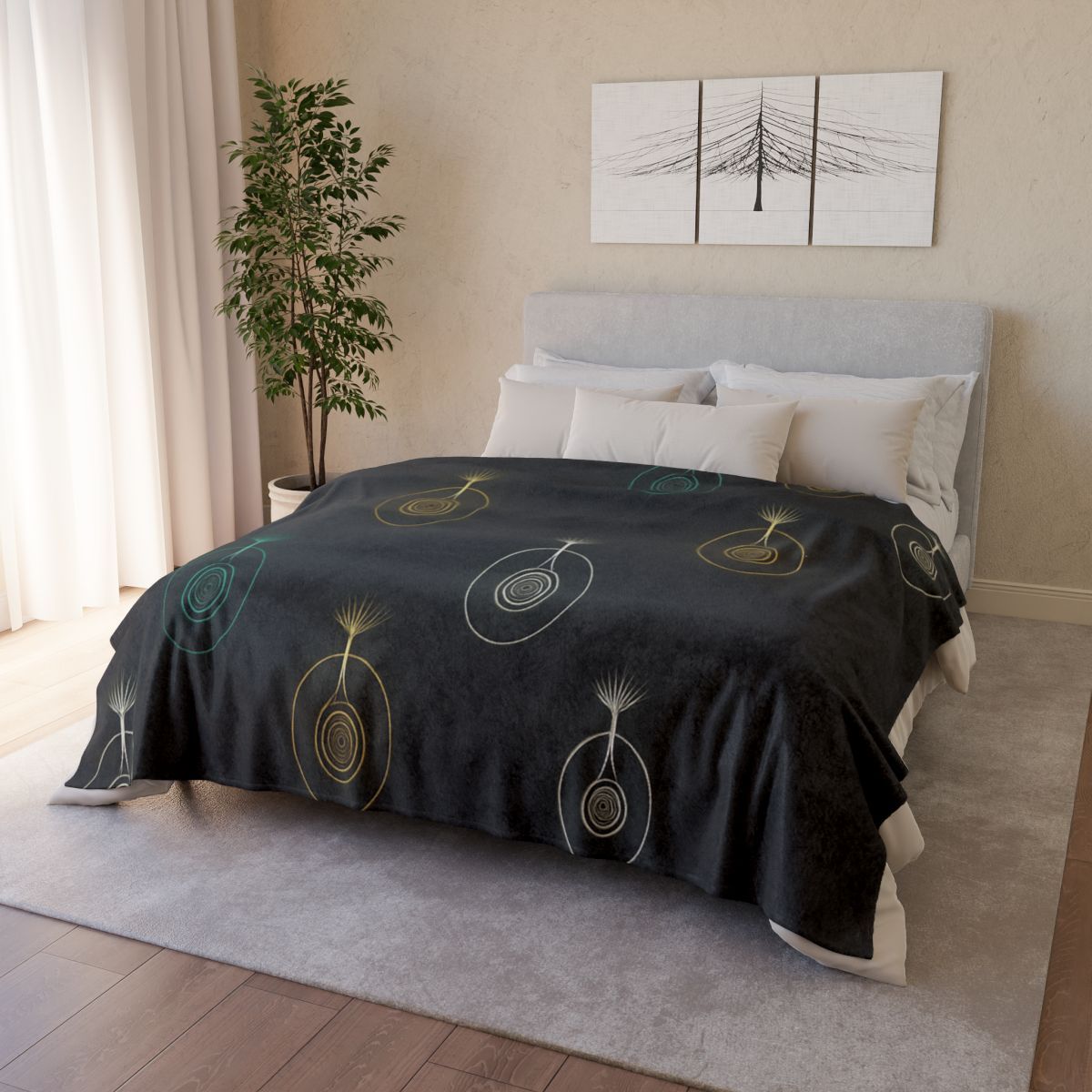 Seed Pod Halo Constellation trendy patterned blankets