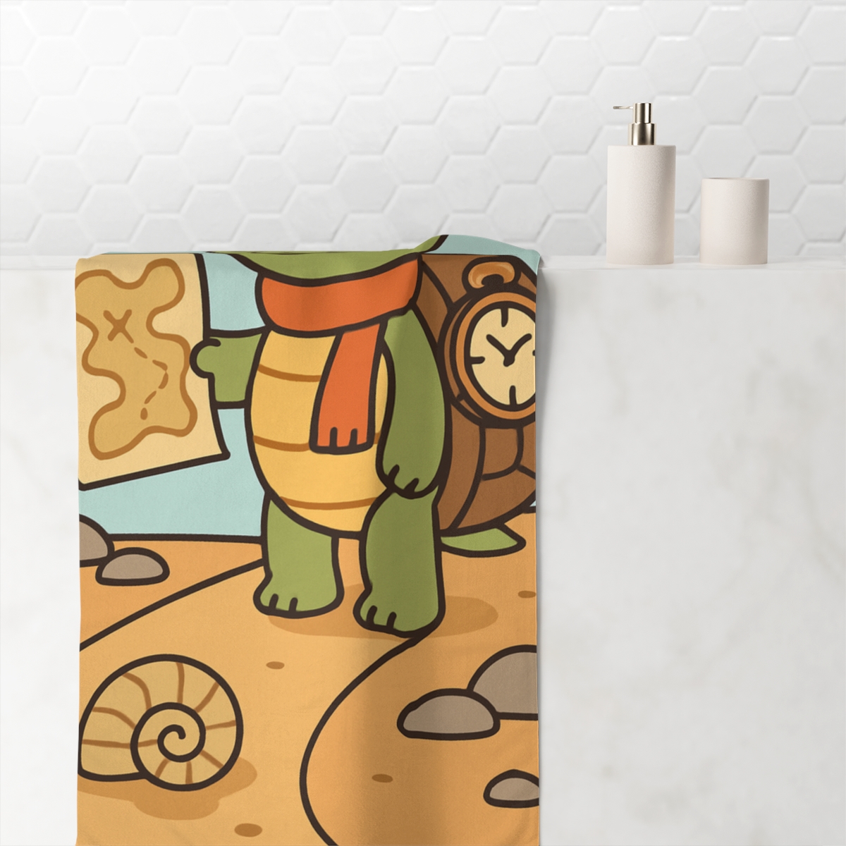 Time Traveling Turtle decorative home towels