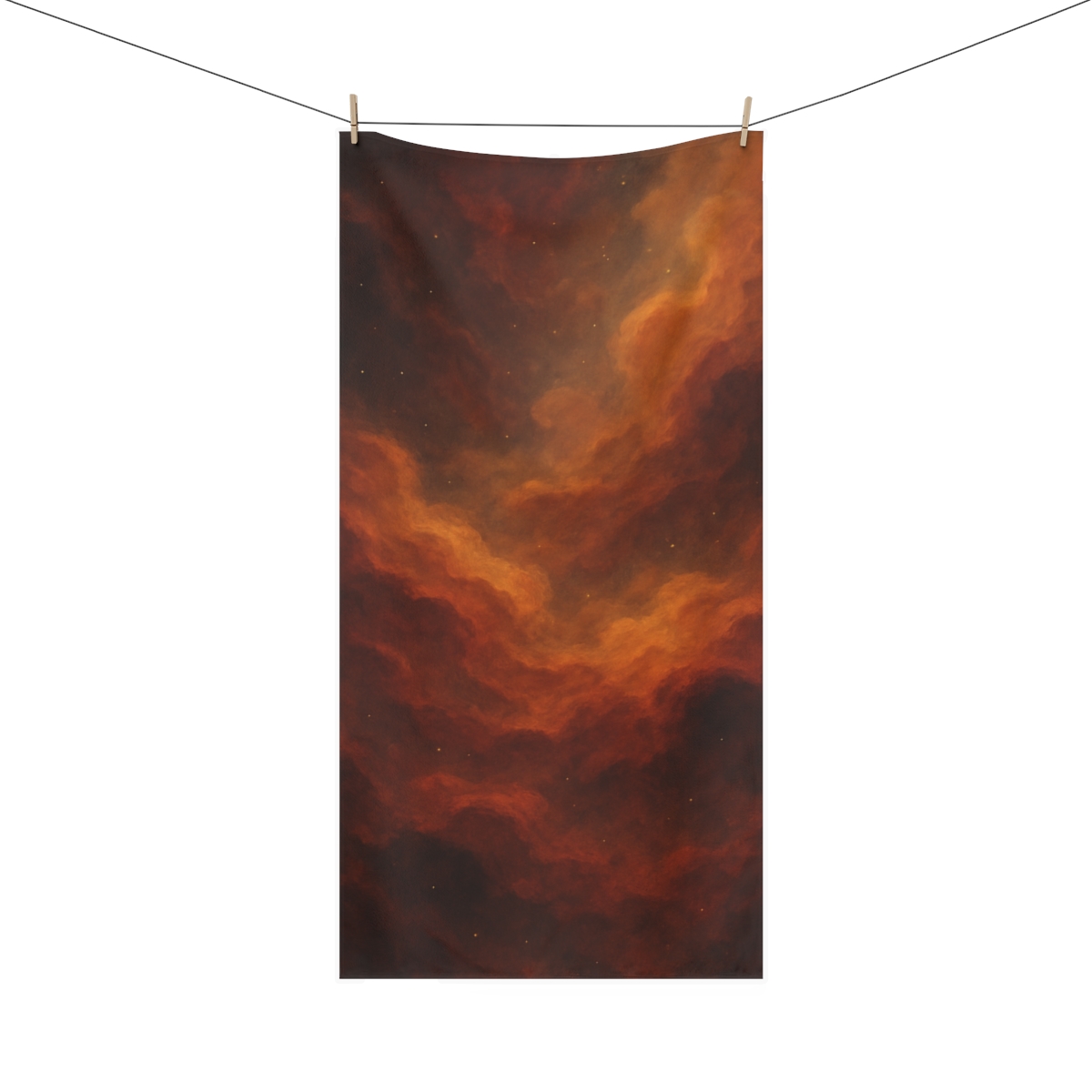Nebular Ember Tide designer printed towels