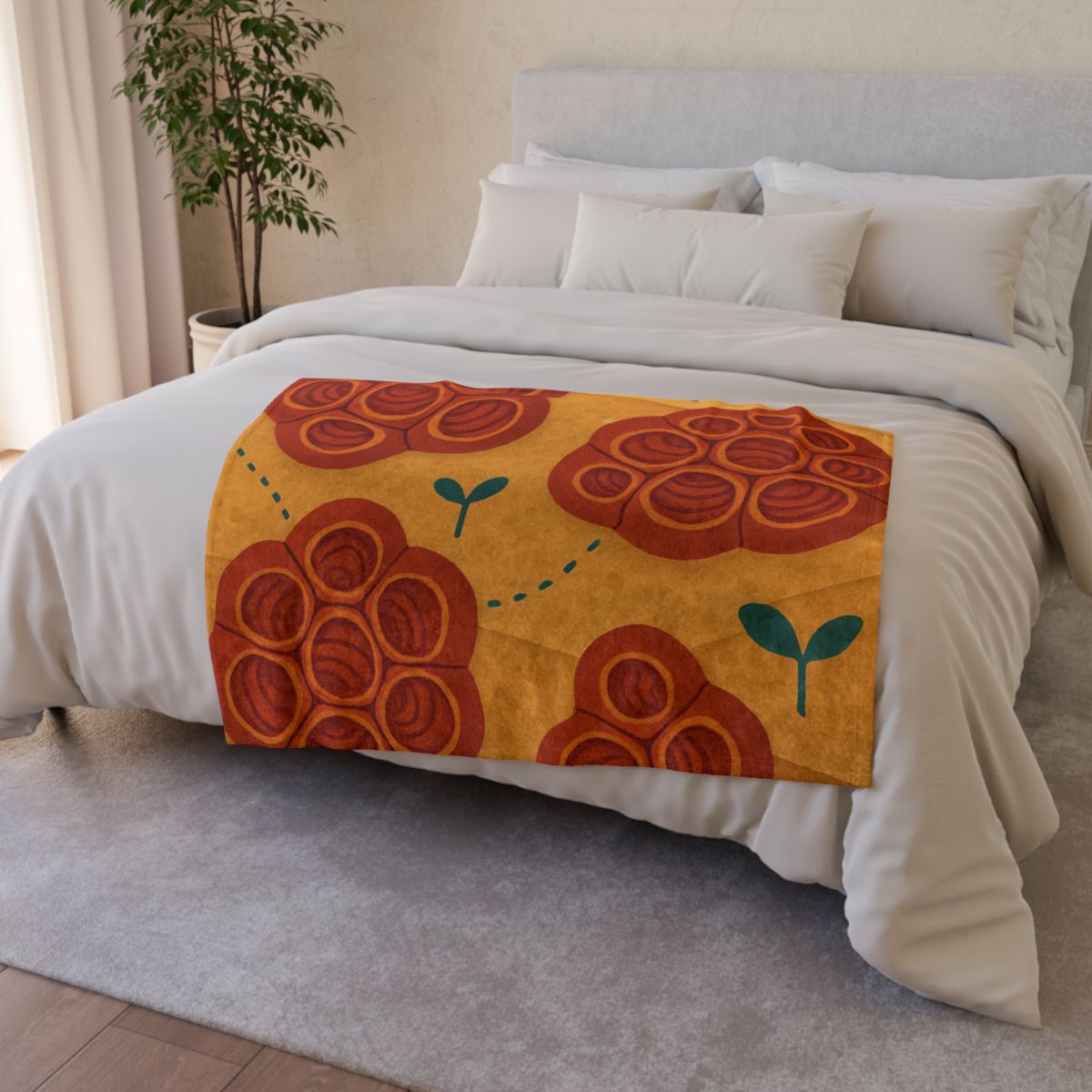Seed Pod Mosaic soft fleece blankets