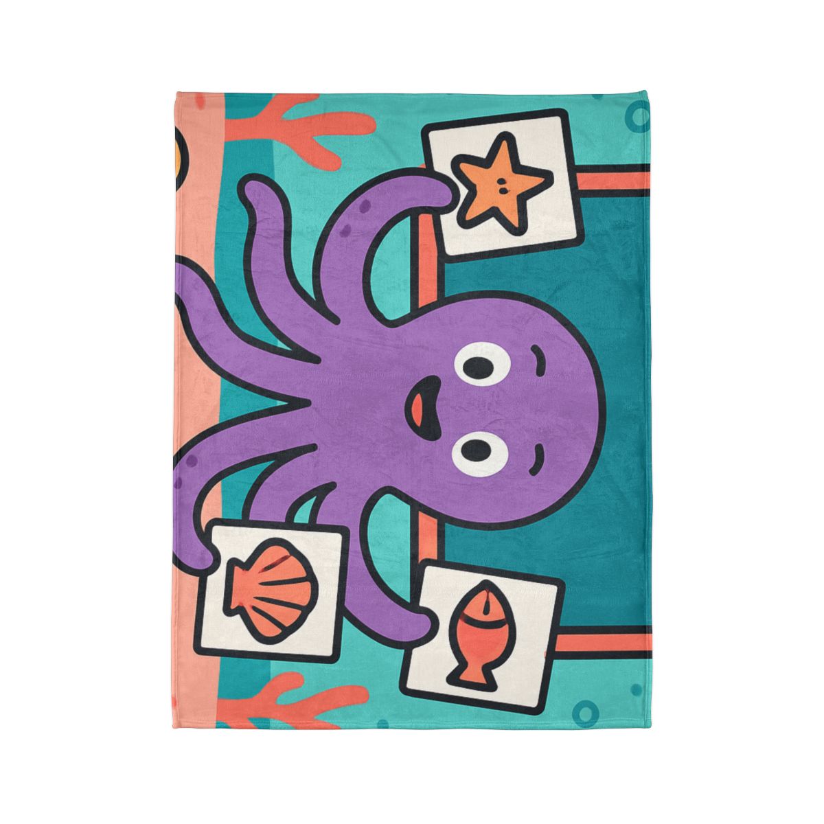Coral Classroom Octopus trendy patterned blankets