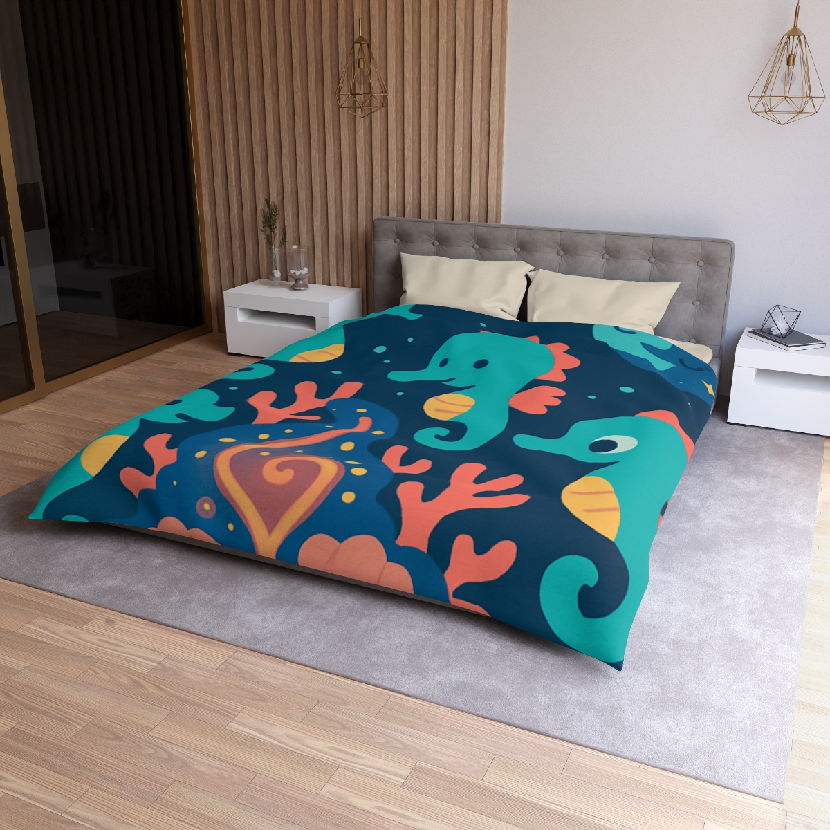 Cosmic Coral Carnival custom duvets