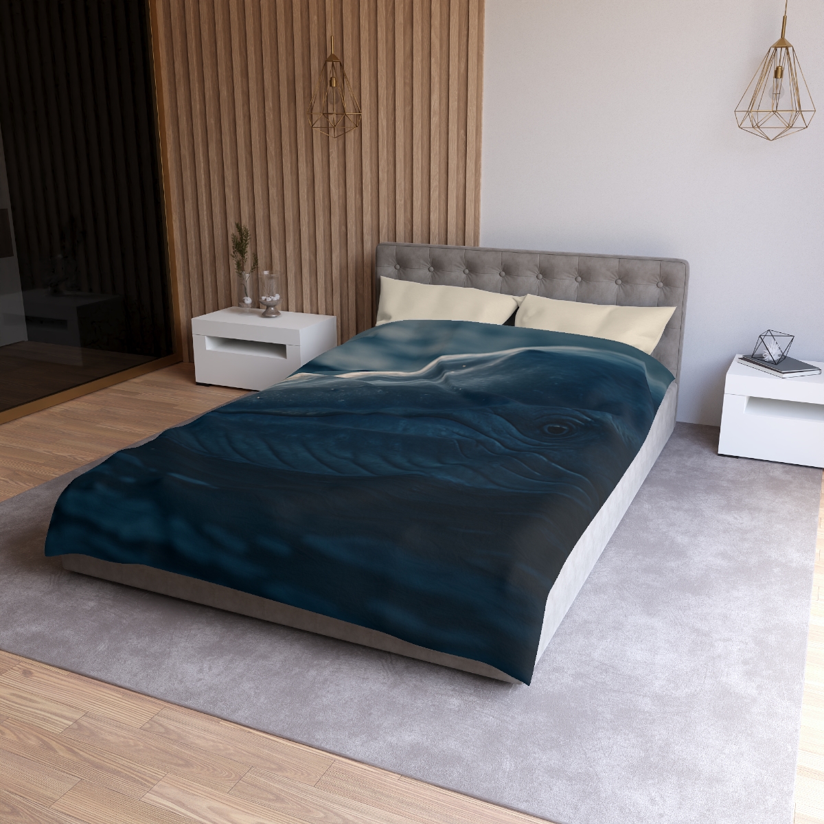 Ocean Song Blue Whale personalized bedding duvets