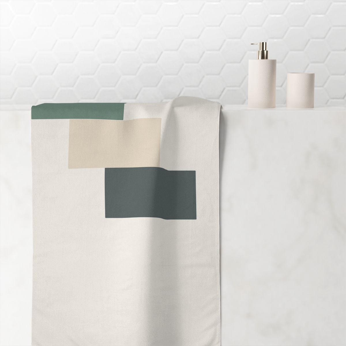 Offset Rectangle Harmony designer printed towels