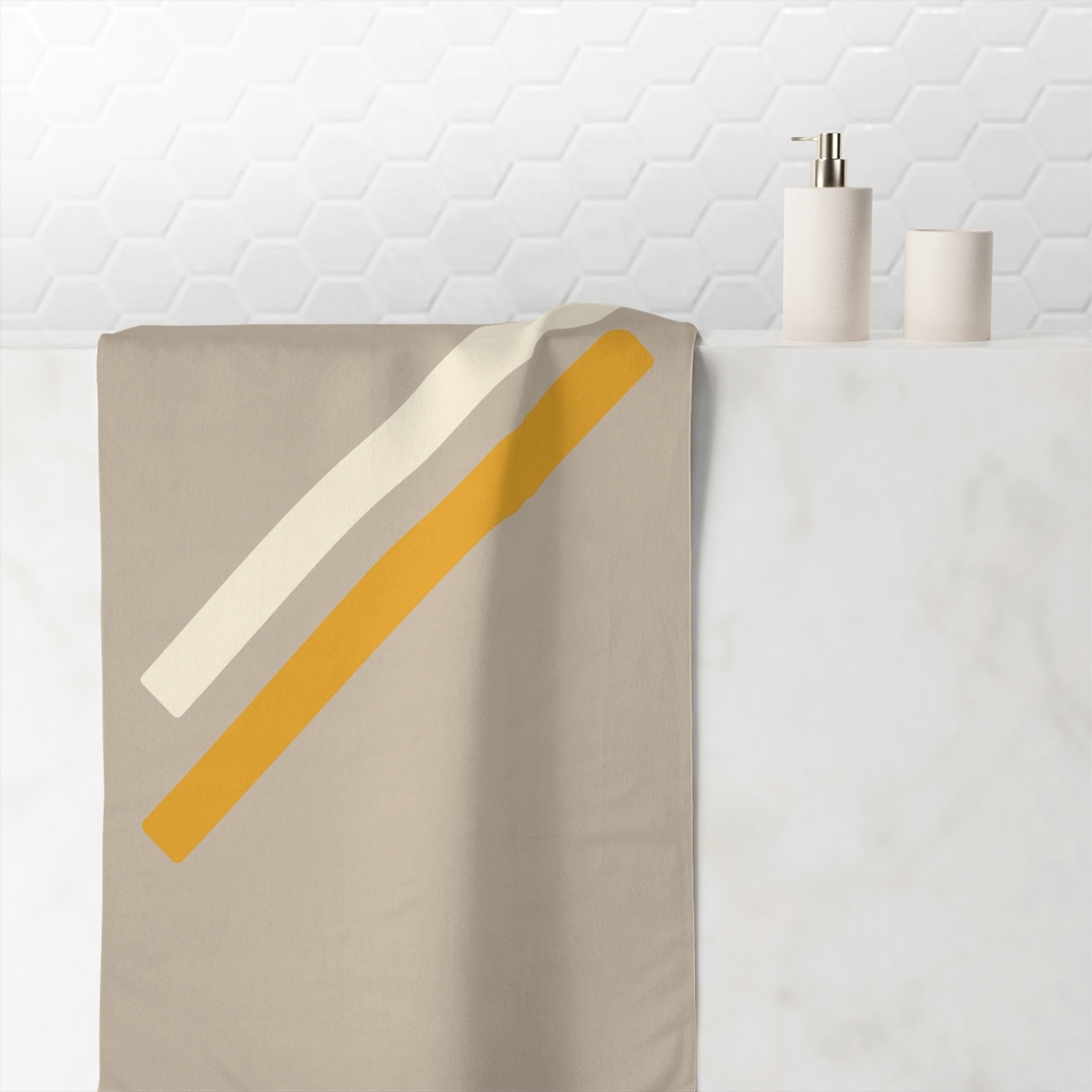 Diagonal Bar Alignment designer printed towels