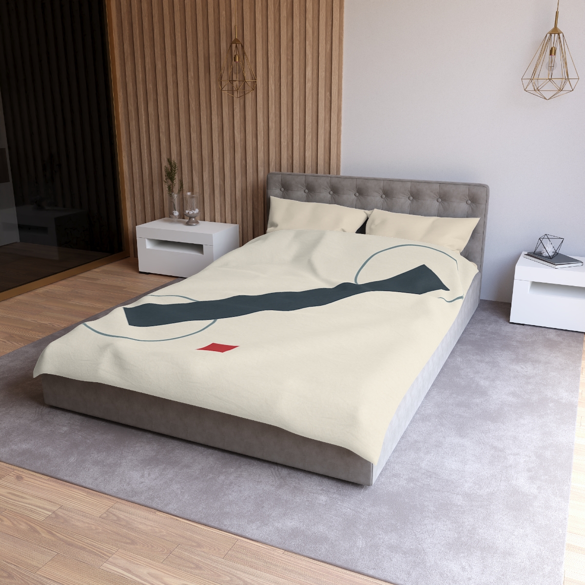 Diagonal Bar With Twin Orbits stylish duvet covers