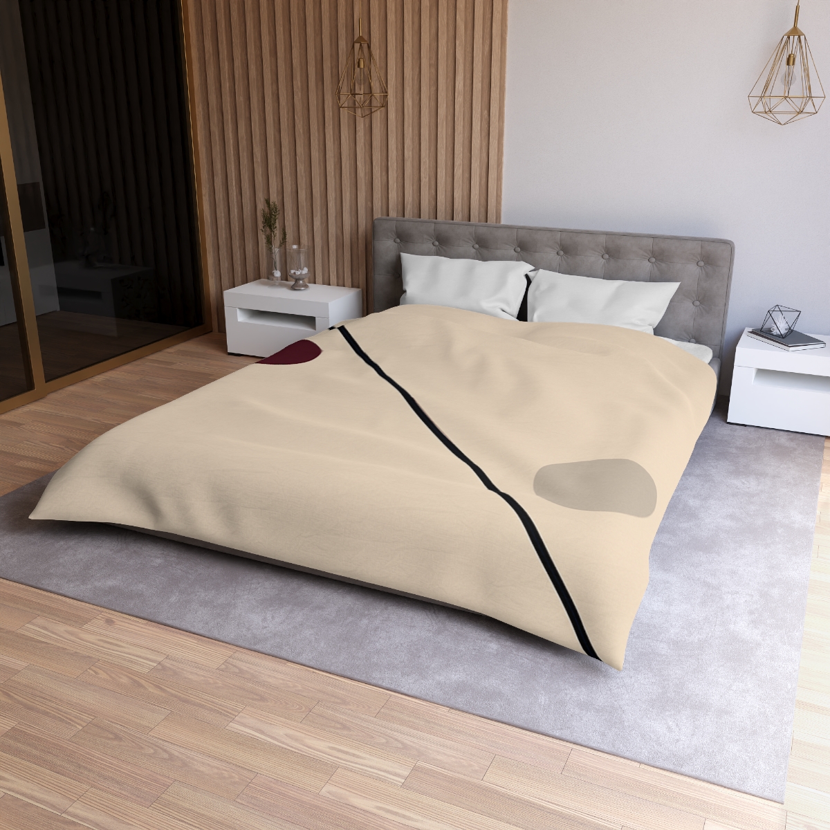 Diagonal Line And Twin Circles soft comforter duvets