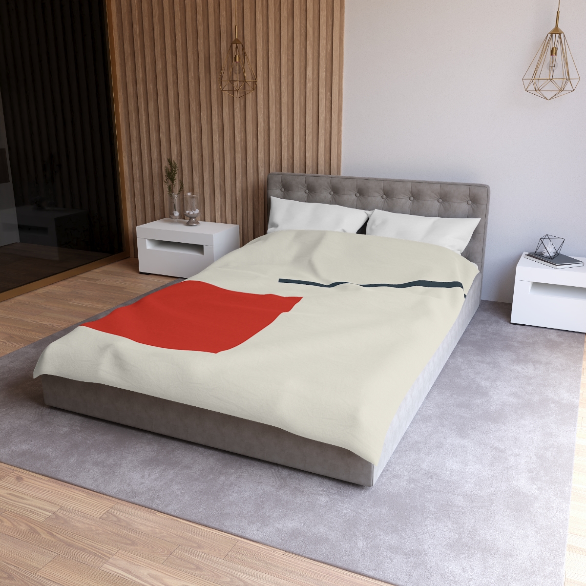 Diagonal Square And Bar Balance personalized bedding duvets