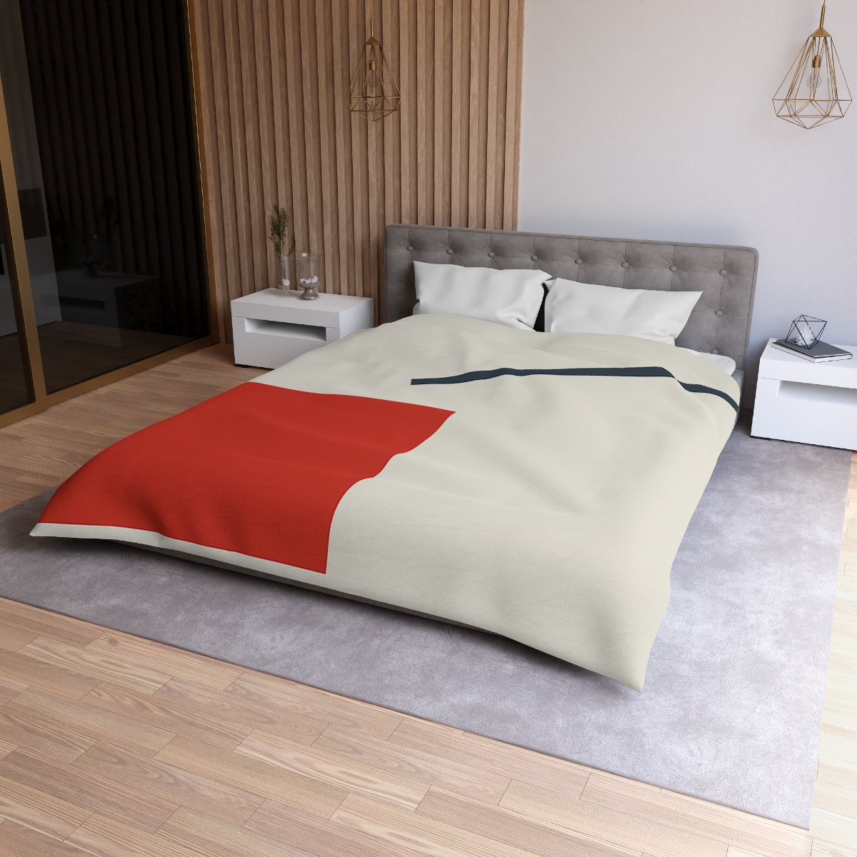 Diagonal Square And Bar Balance personalized bedding duvets