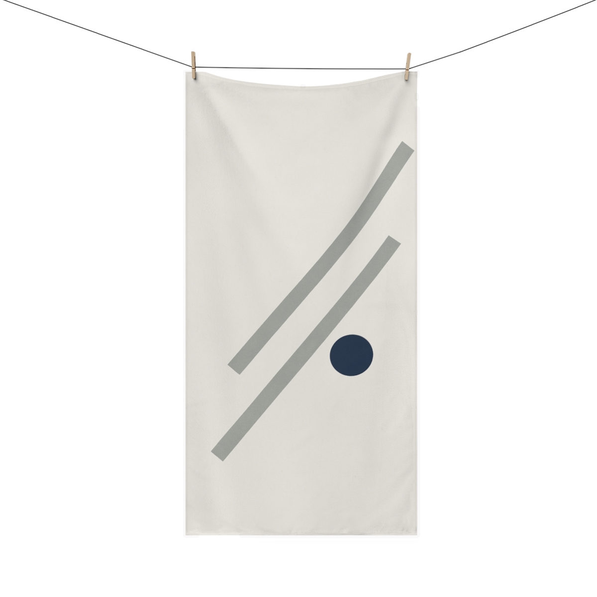 Diagonal Trio With Quiet Circle custom towels