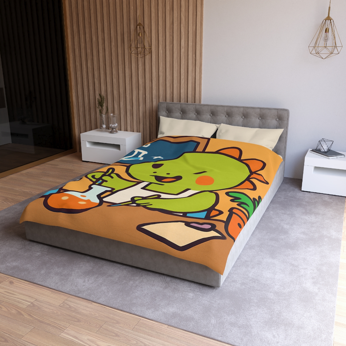 Dino Science Lab designer printed duvets