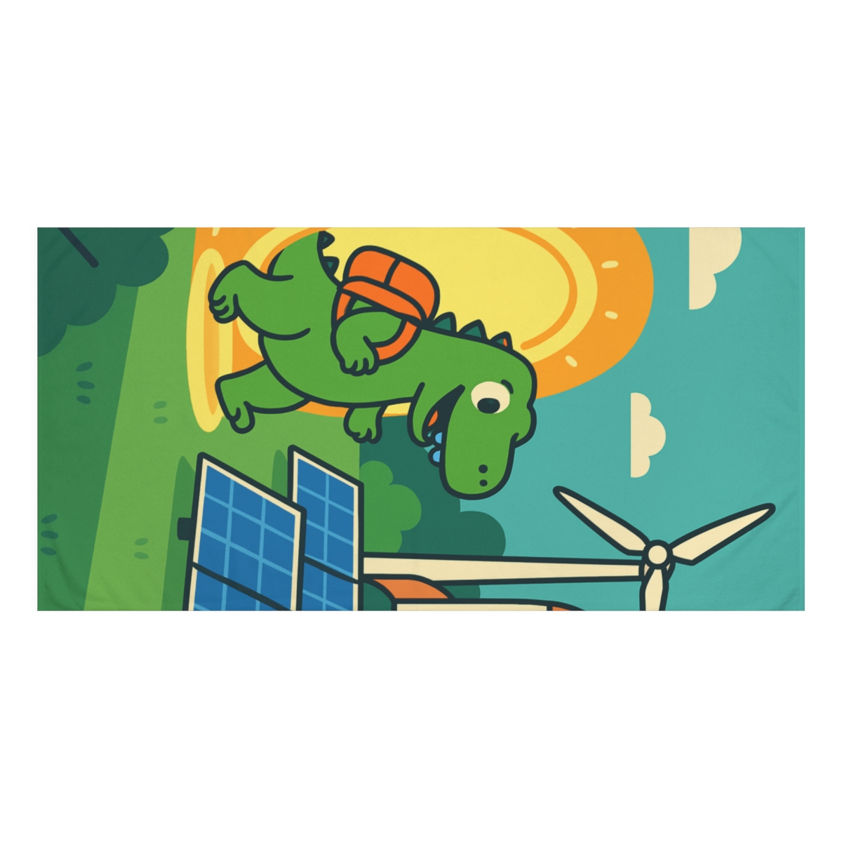 Dinosaur Time Travel Science Park decorative home towels