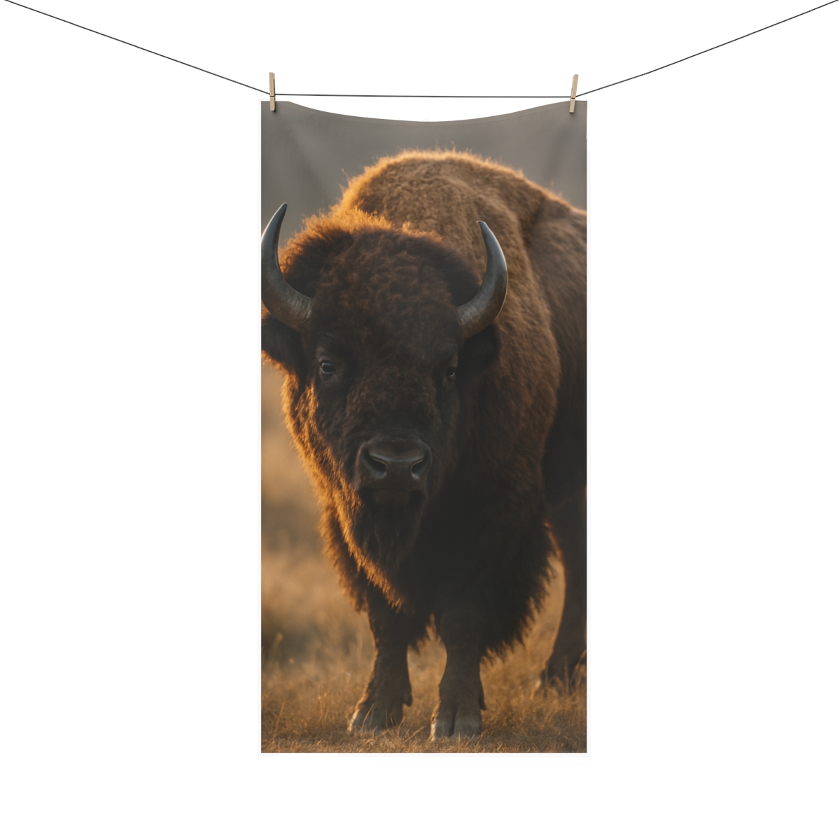 Dusklight Guardian American Bison designer printed towels