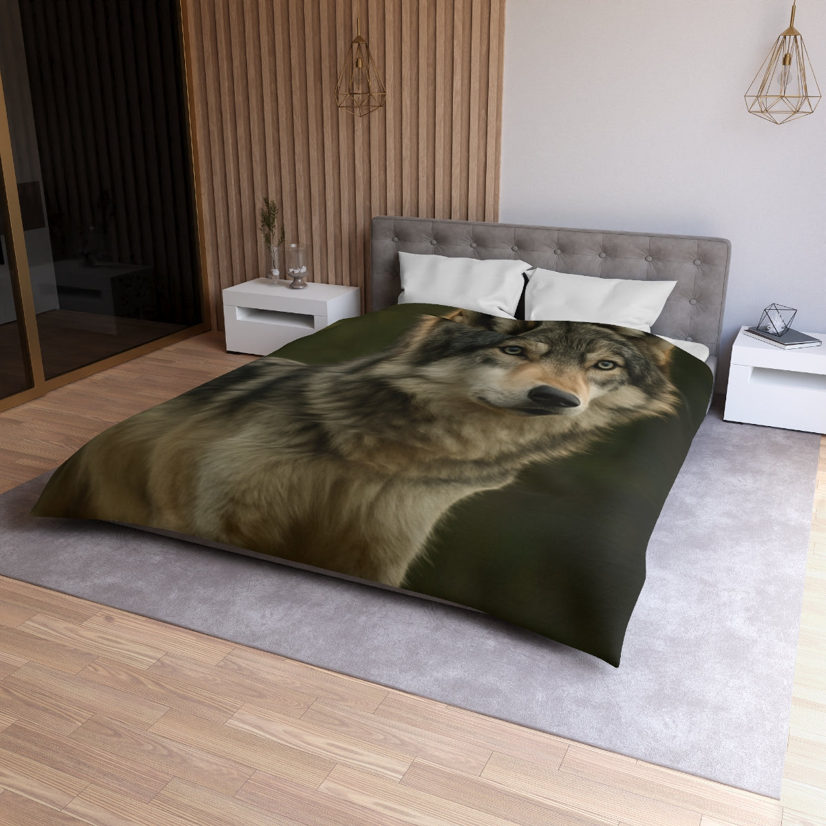 Dusky Sentinel Grey Wolf Duvet