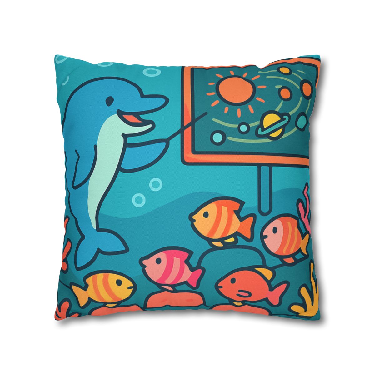 Cosmic Coral Reef Classroom personalized pillow covers