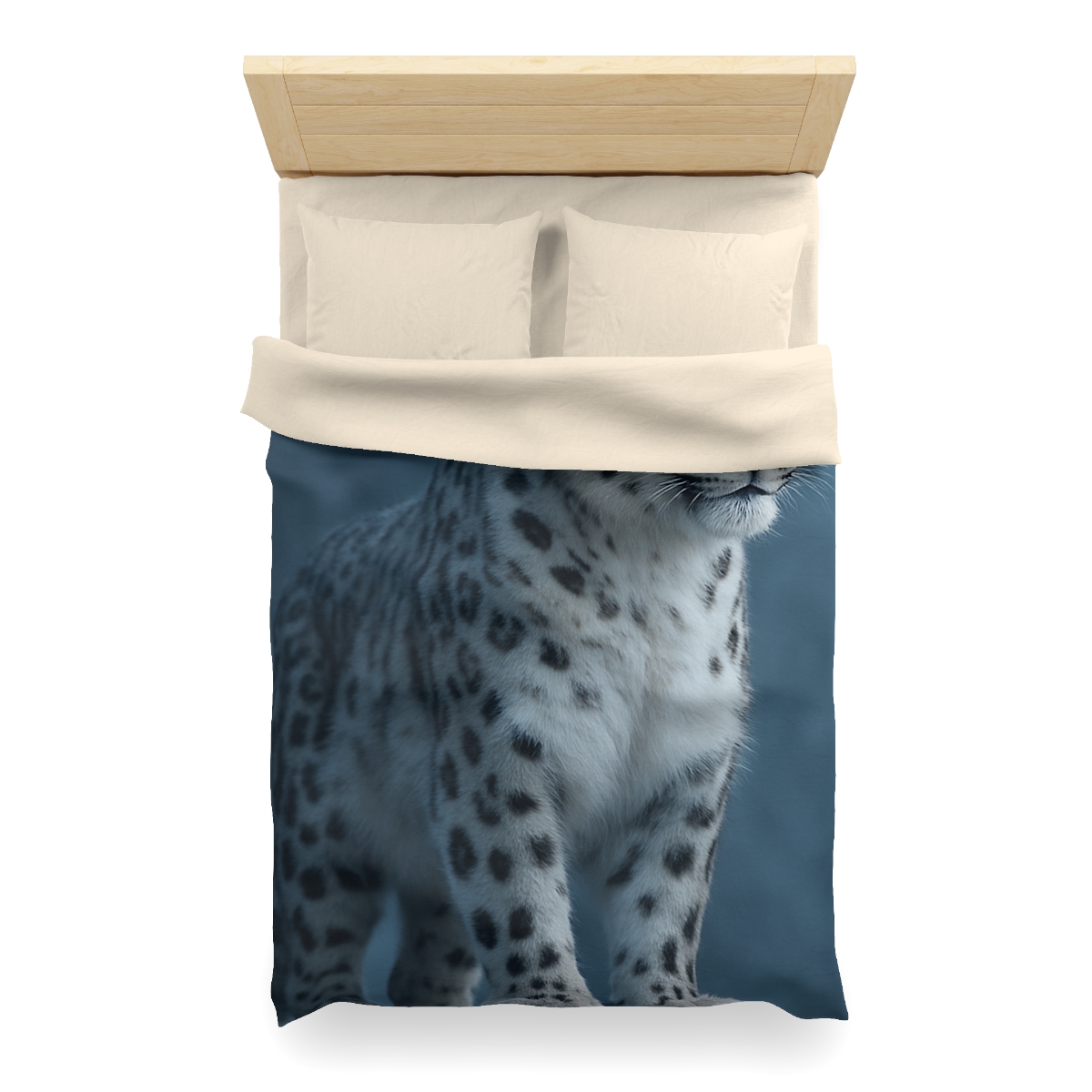 Cloud Cliff Snow Leopard designer printed duvets