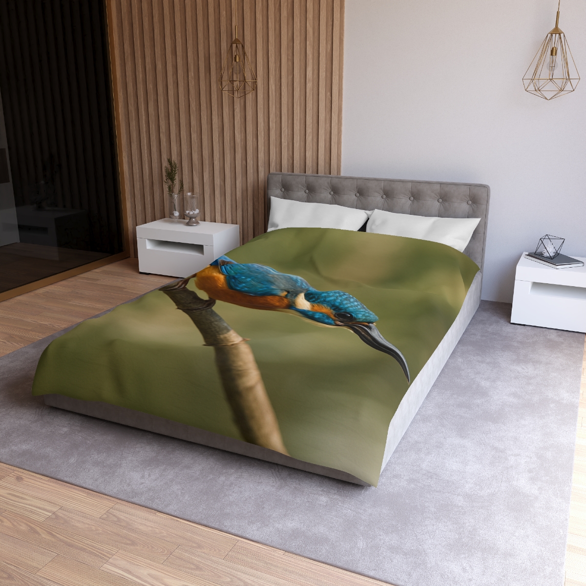 Kingfisher Sapphire Dive unique patterned duvets