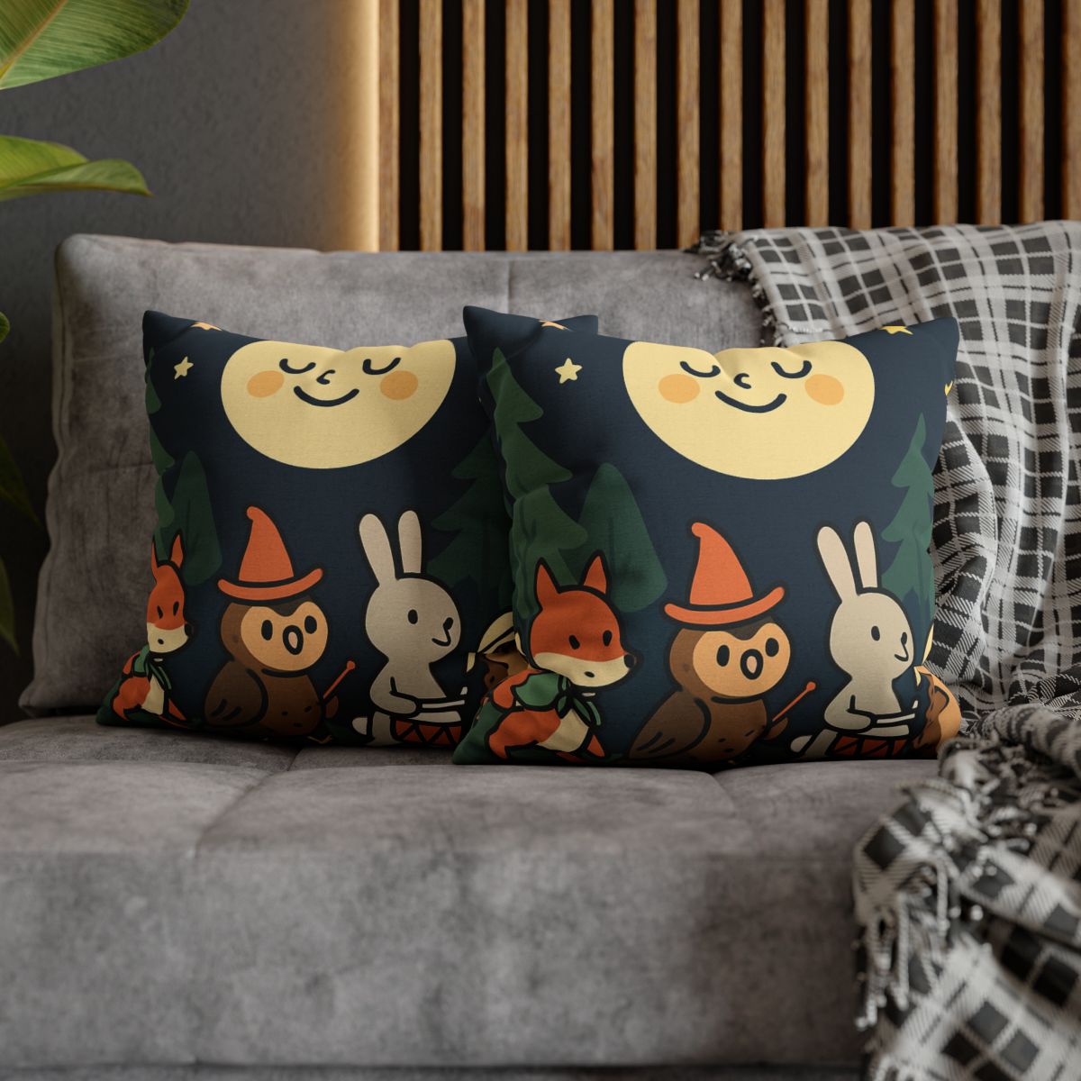 Moonlight Forest Parade trendy patterned pillow cases