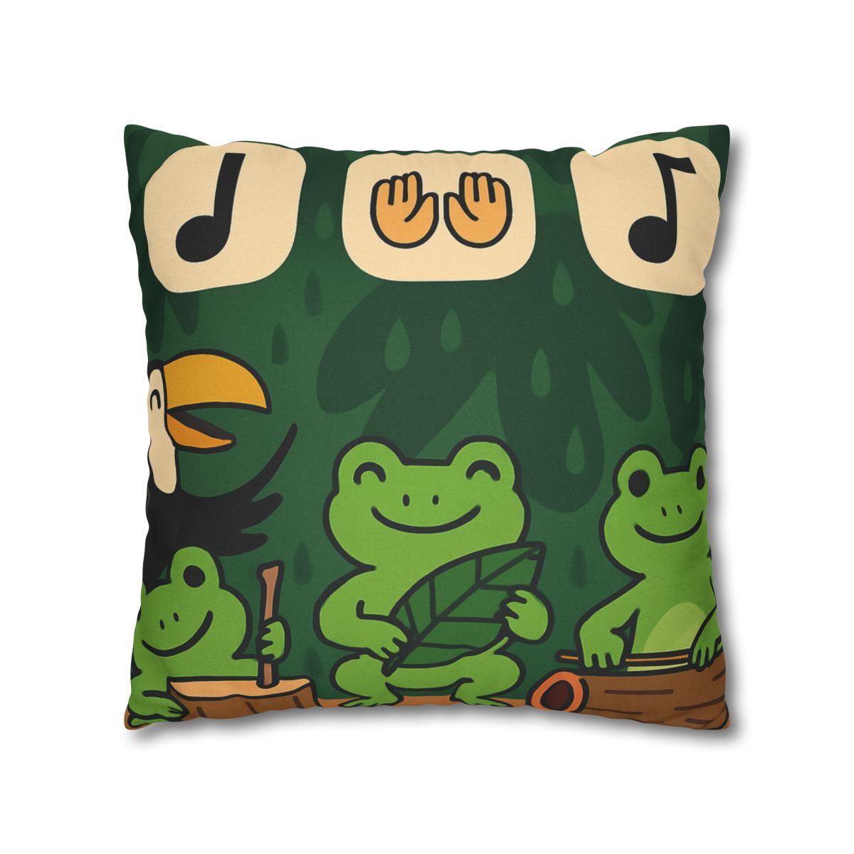 Jungle Rain Rhythm With The Frog Band comfortable bedding pillow covers