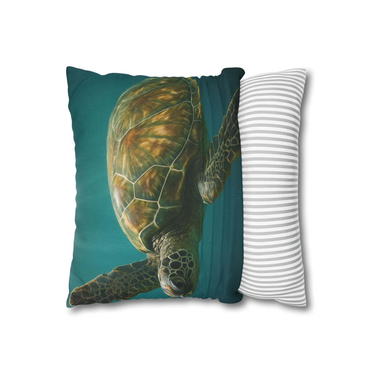 Gilded Drift Green Sea Turtle custom pillow cases