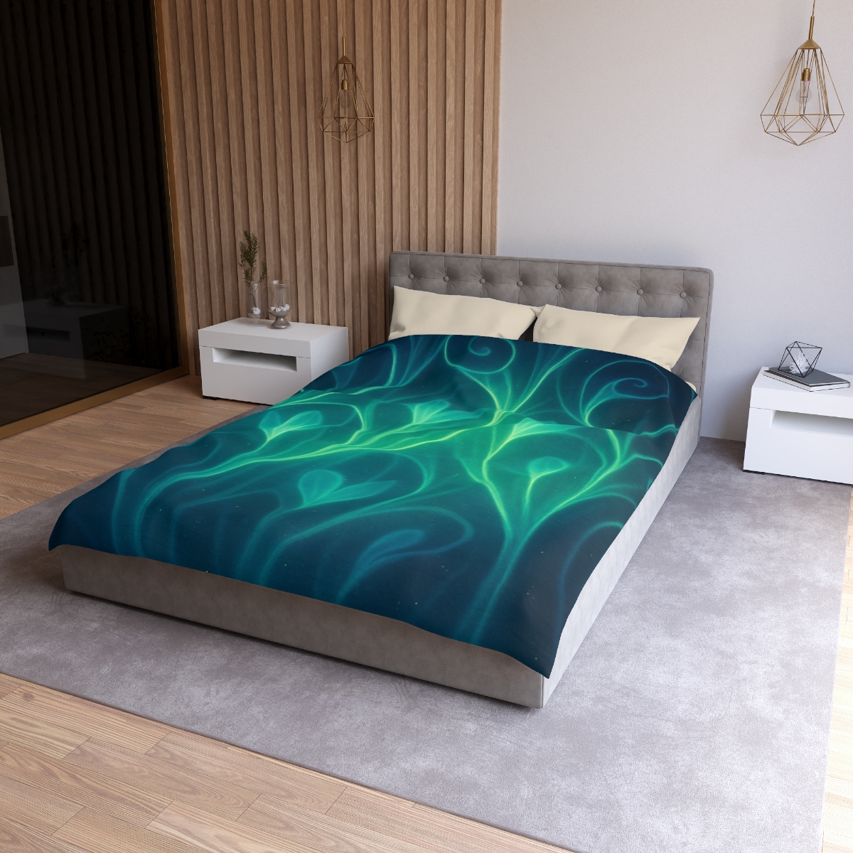 Vine Curl Aurora Lattice designer printed duvets