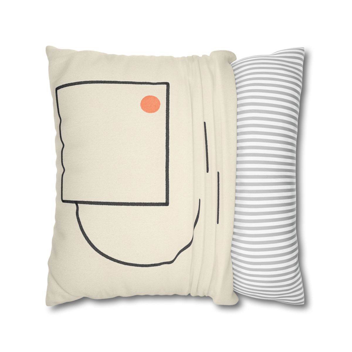 Offset Frame With Leaning Arc soft cotton pillow cases