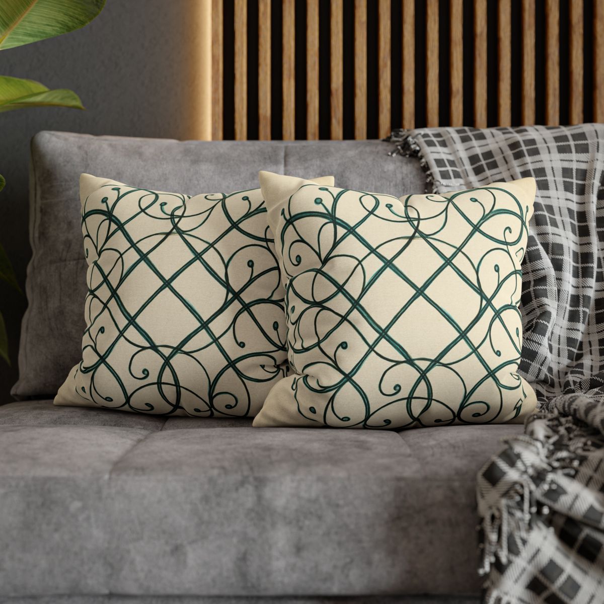 Vine Lattice Halo designer print pillow cases