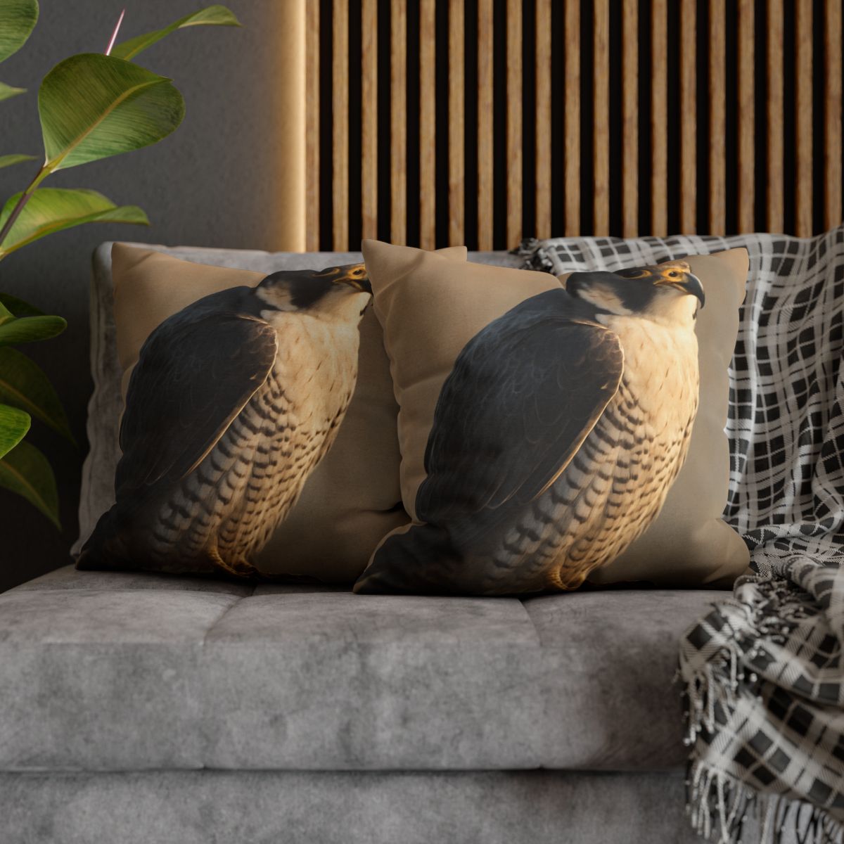 Silver Dusk Peregrine Falcon designer print pillow cases