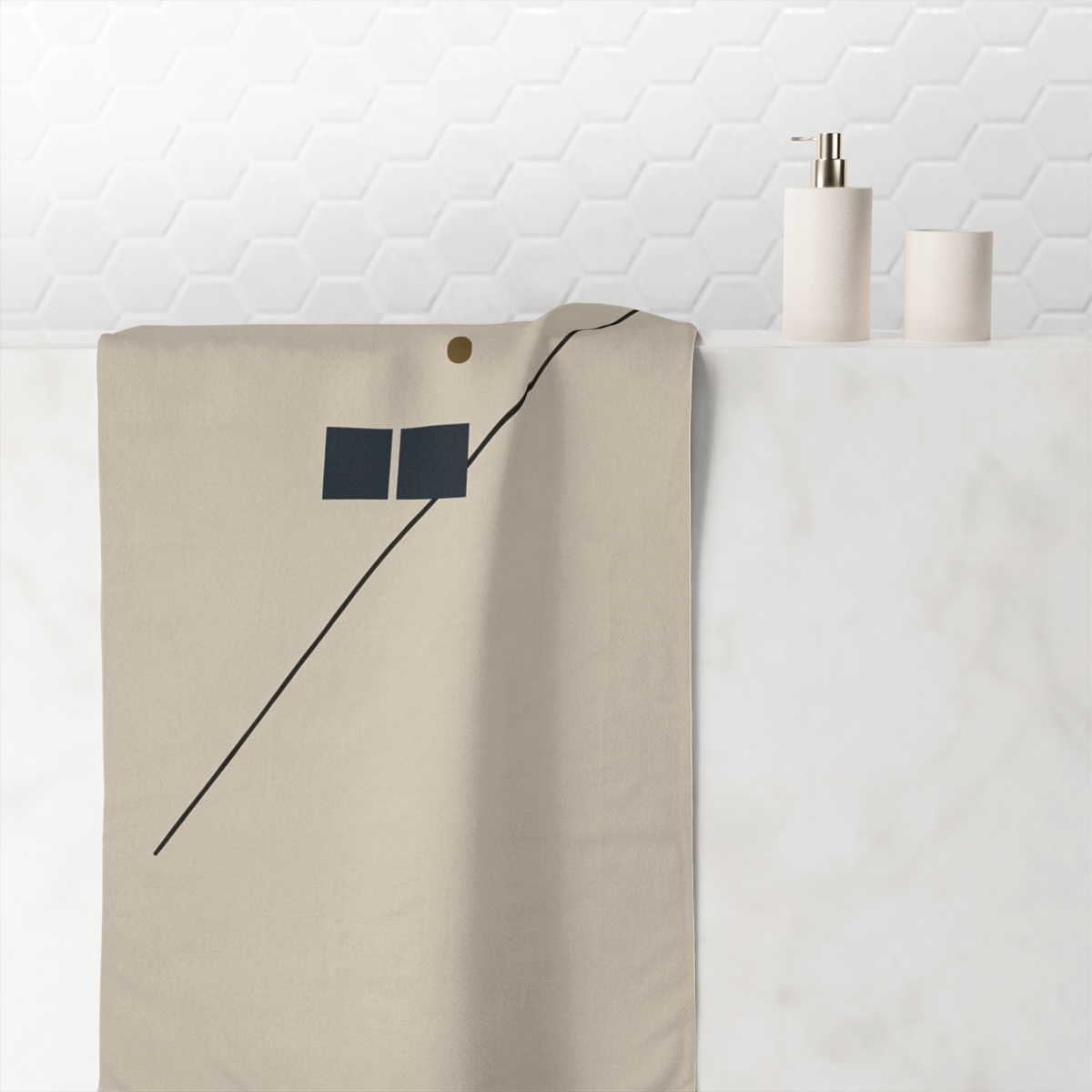 Diagonal Line With Resting Square Pair decorative home towelscustom towels