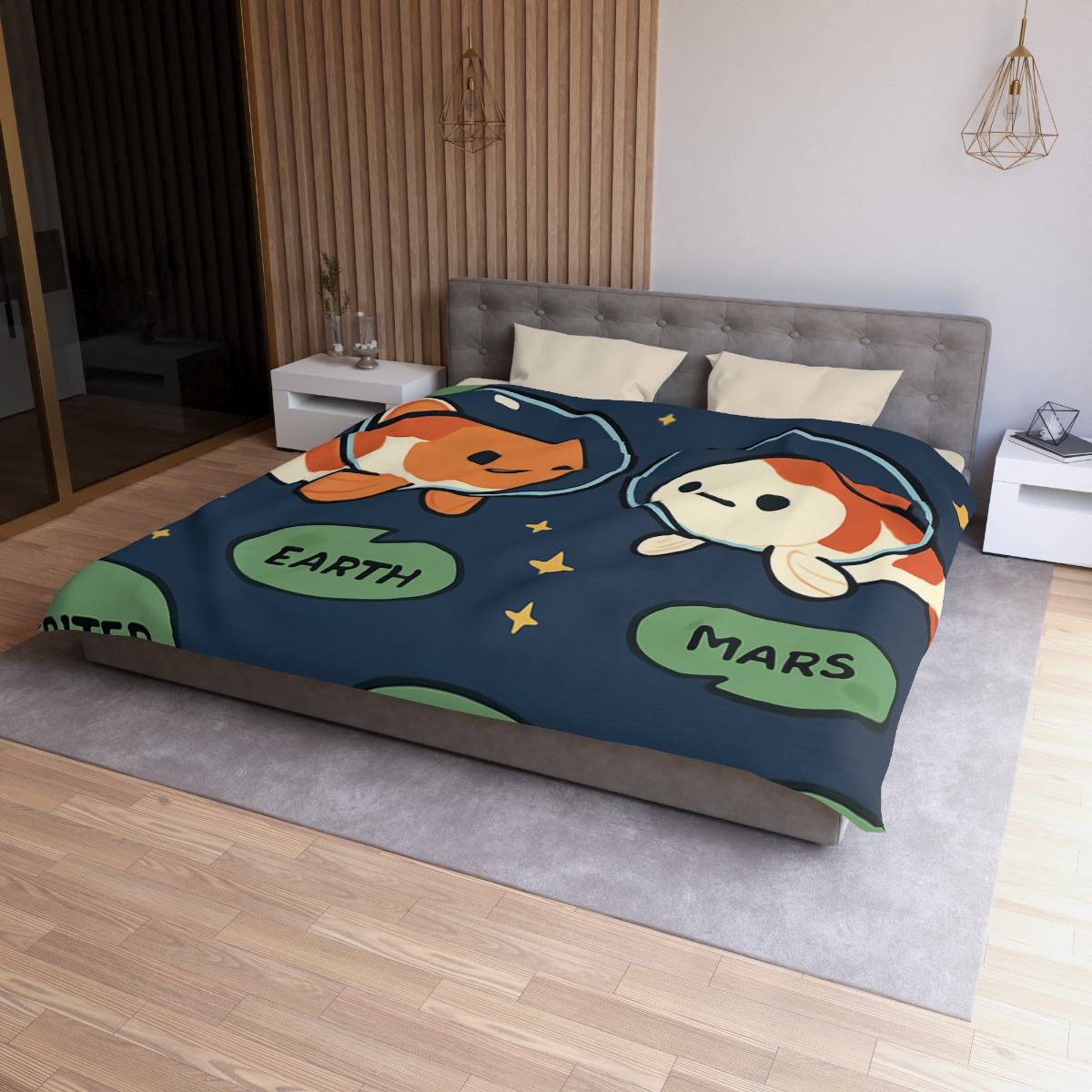 Cosmic Koi Classroom personalized bedding duvets
