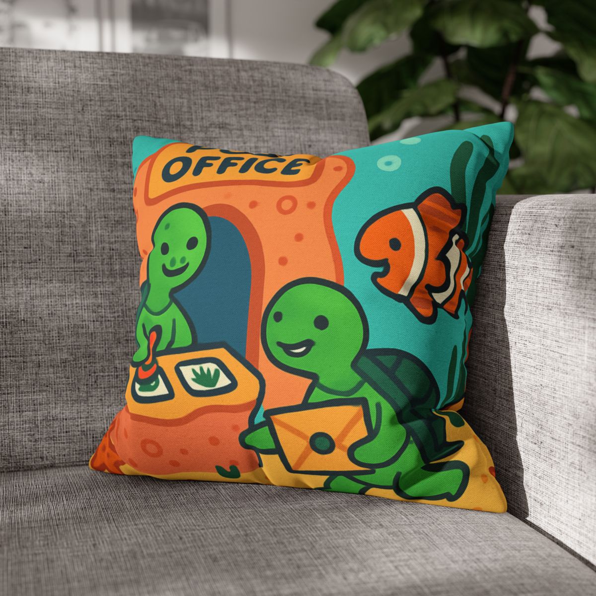 Coral Reef Post Office Run By Sea Turtles soft cotton pillow cases