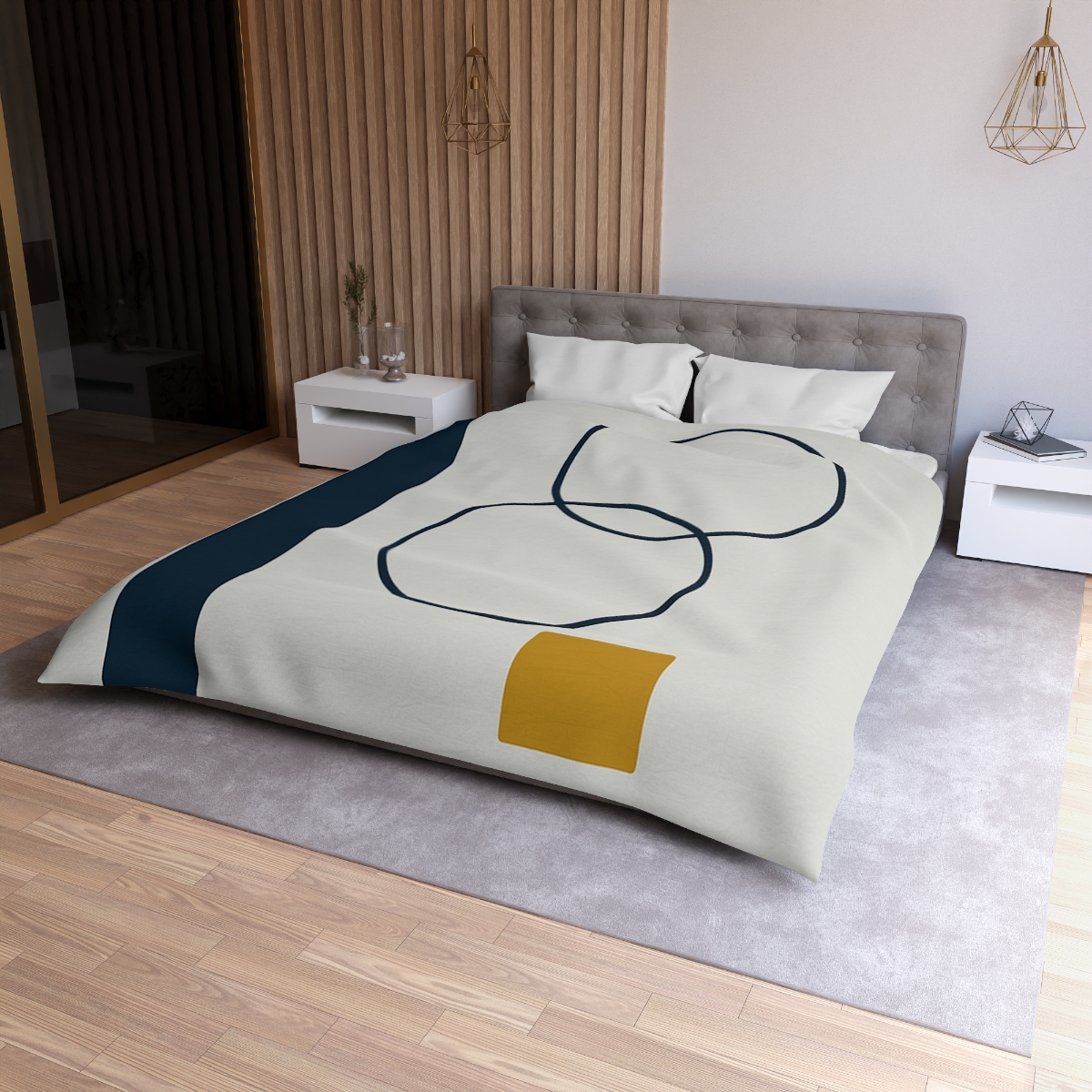 Staggered Rings With Anchored Column soft comforter duvets