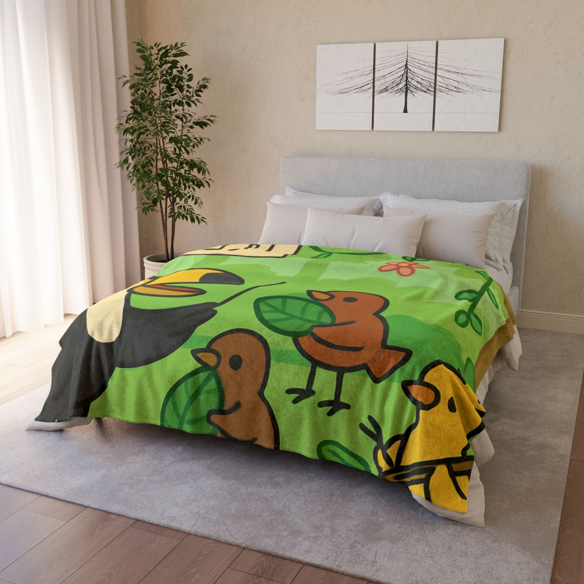 Rainforest Orchestra Of Birds personalized cozy blankets