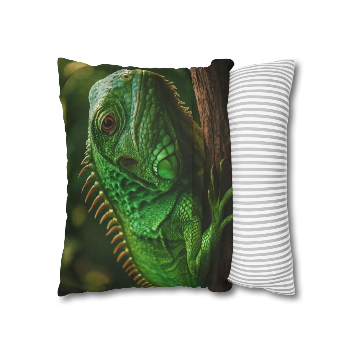 Emerald Gaze Green Iguana custom pillow cases