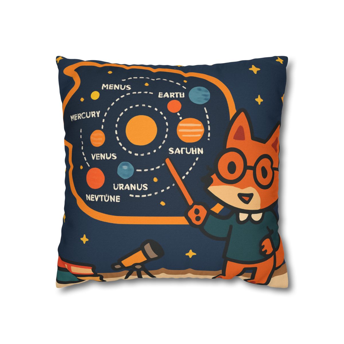 Comet Classroom With Star Map Fox trendy patterned pillow cases