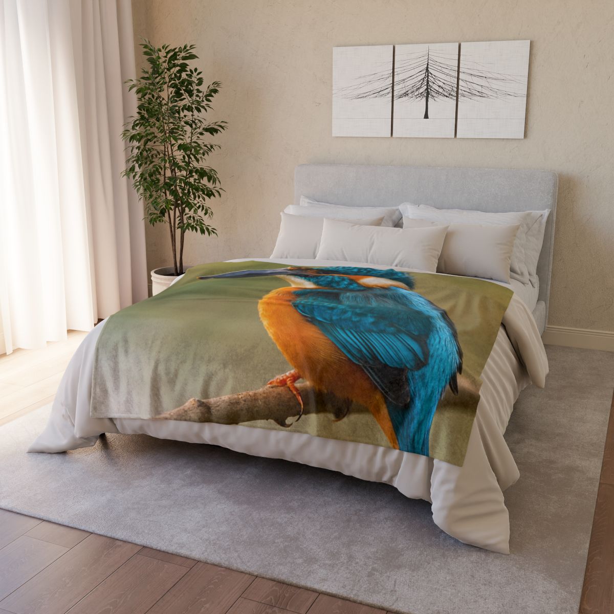 Sapphire Bolt Kingfisher decorative home blankets