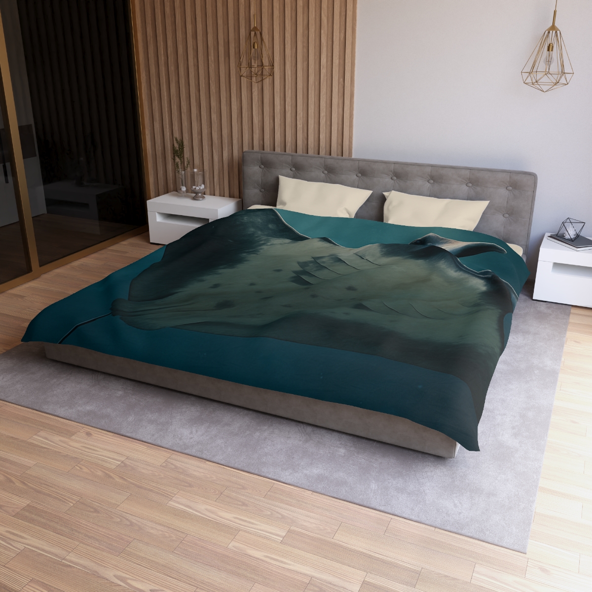 Blue Halo Giant Manta Ray trendy bedroom duvets