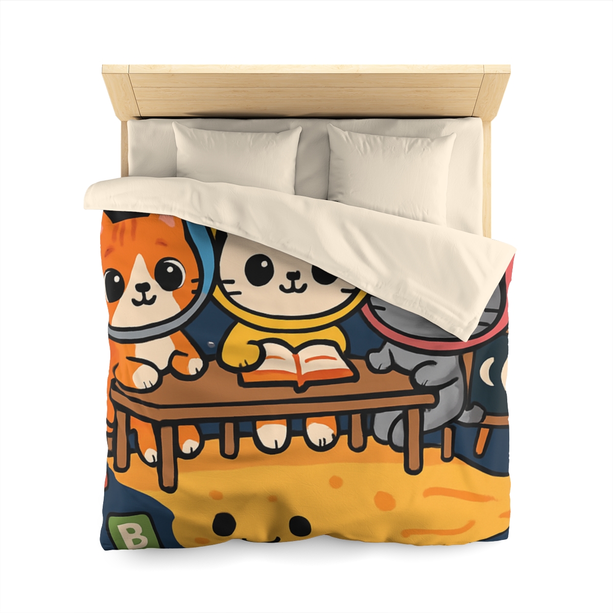 Comet Classroom With Curious Kittens custom duvets