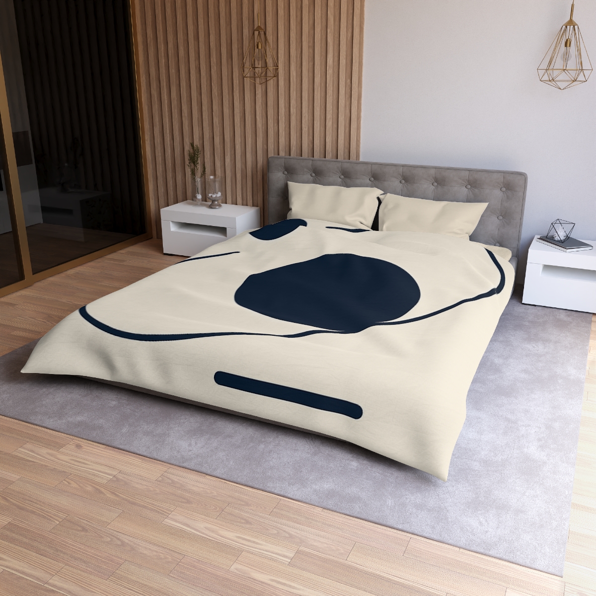 Orbit Arc And Twin Discs designer printed duvets