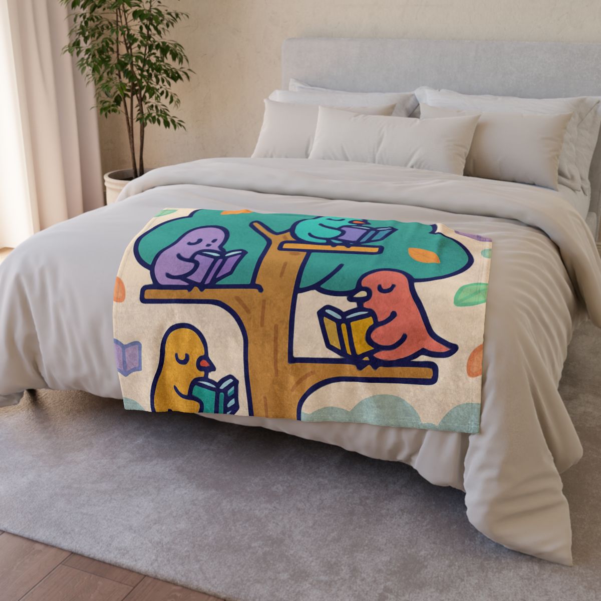 Library Of Magical Birds decorative home blankets