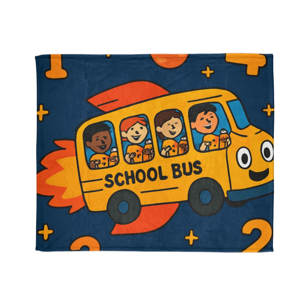Rocket School Bus To Planet Math decorative home blankets