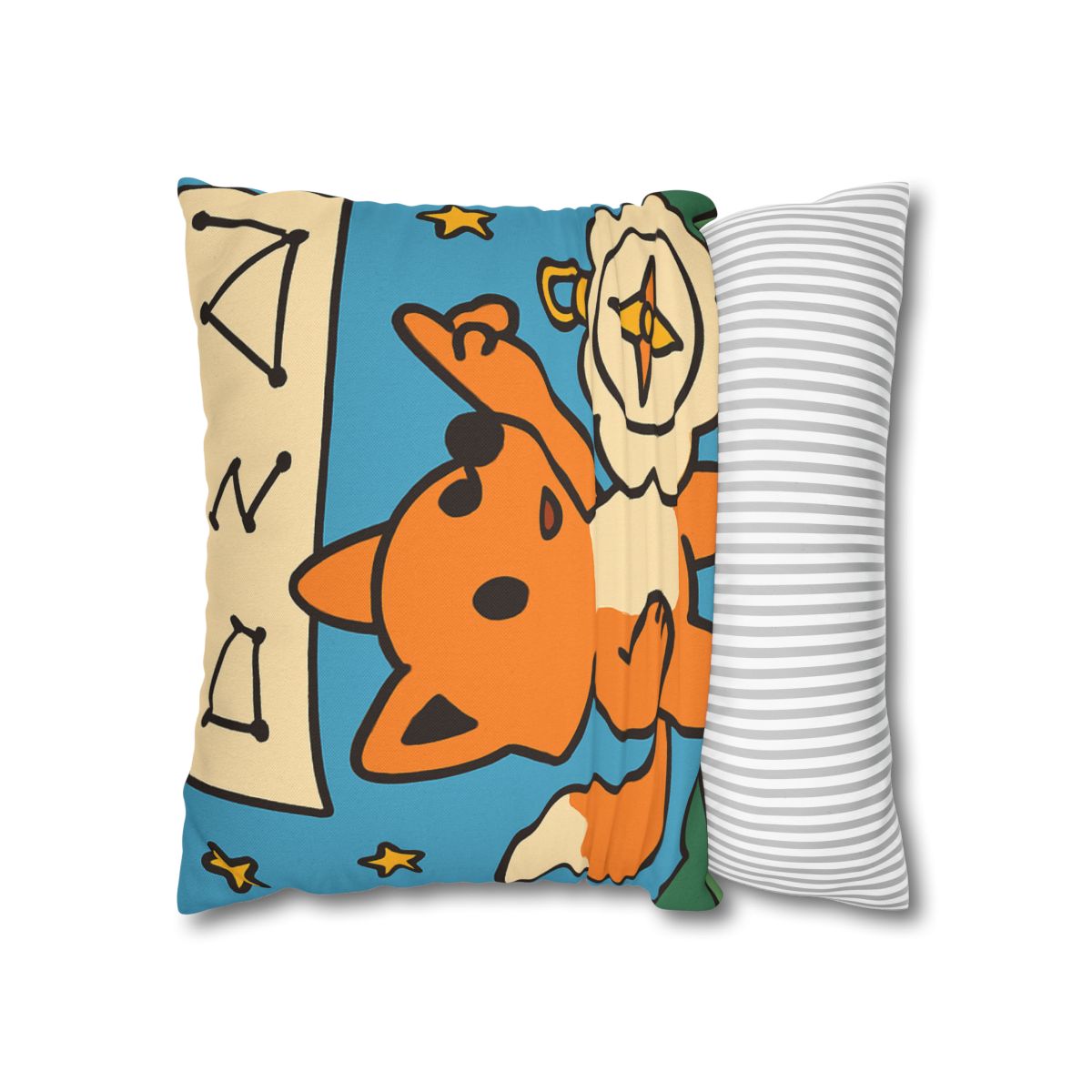 Sky Map Fox And The Cloud Compass designer print pillow cases