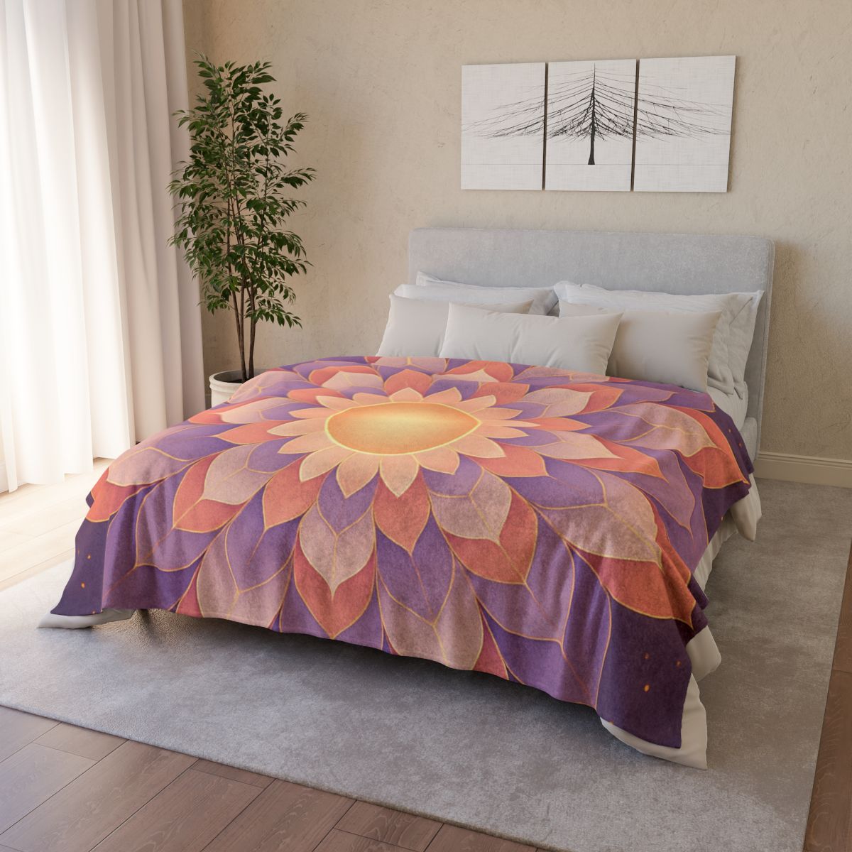 Petal Halo Mandala Drift decorative home blankets